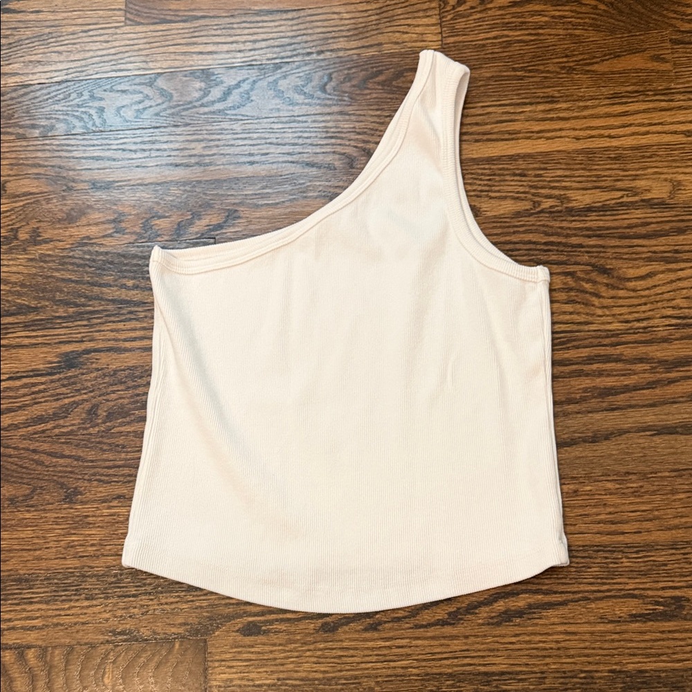perfectwhitetee One-Shoulder Ribbed Tank in white